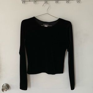 Black Velvet Long Sleeved Top